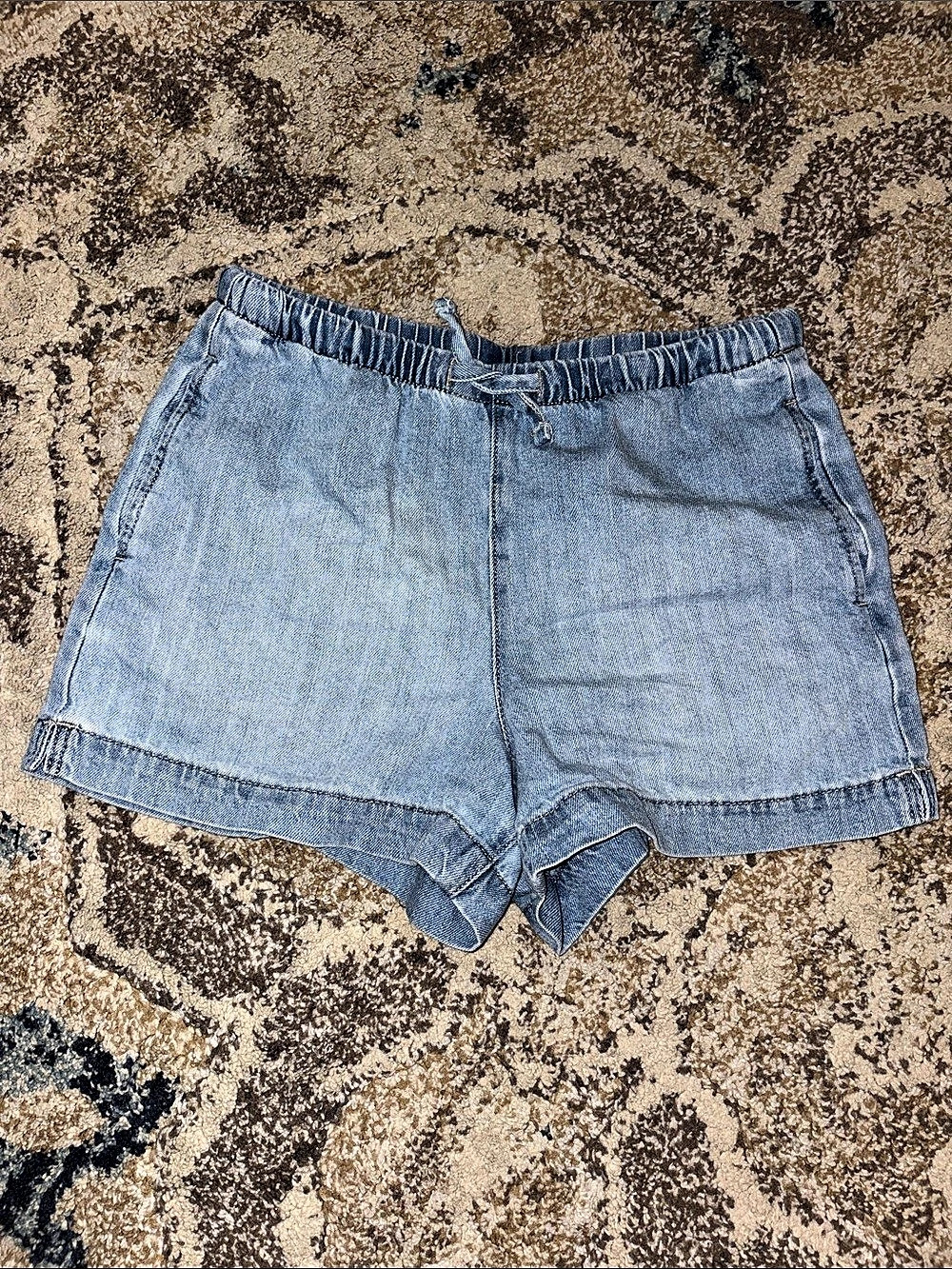 Weekend Academy Girls Denim Shorts with Tie Cord Blue Girls Large